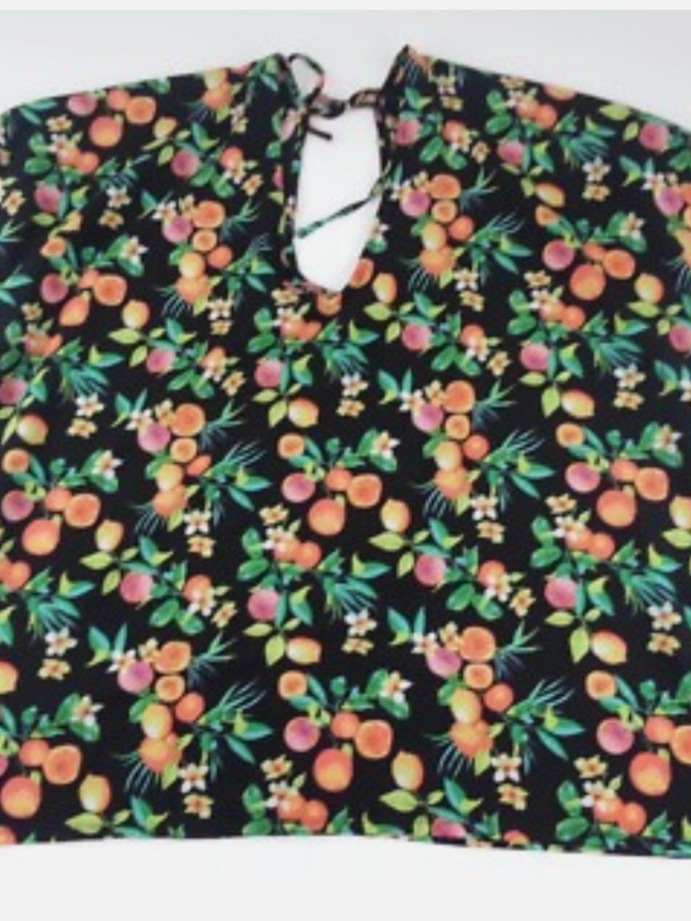 Xhilaration Black Citrus Floral Swim Coverup